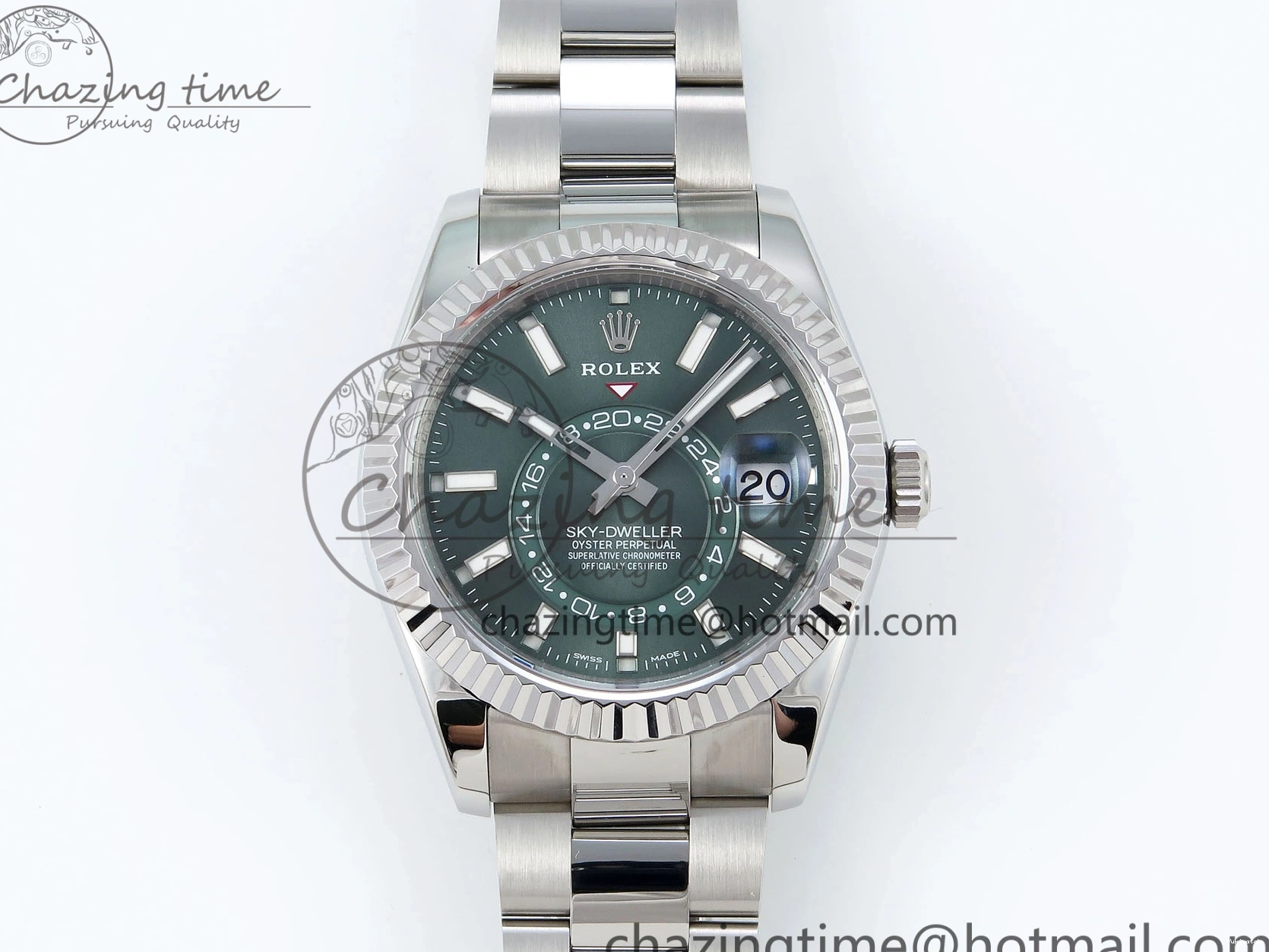 Sky-Dweller SS Green ZF 1:1 Bracelet A2824 326934 Best 904L SS on Edition Dial 0512